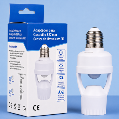 Portalámparas E27 con Sensor de Movimiento PIR – Encendido Automático